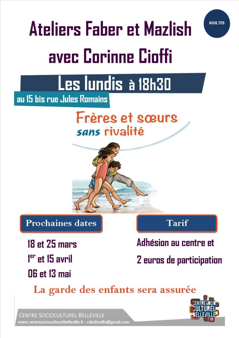 Ateliers Faber et Mazlish avec Corinne Cioffi | Centre Socioculturel ...